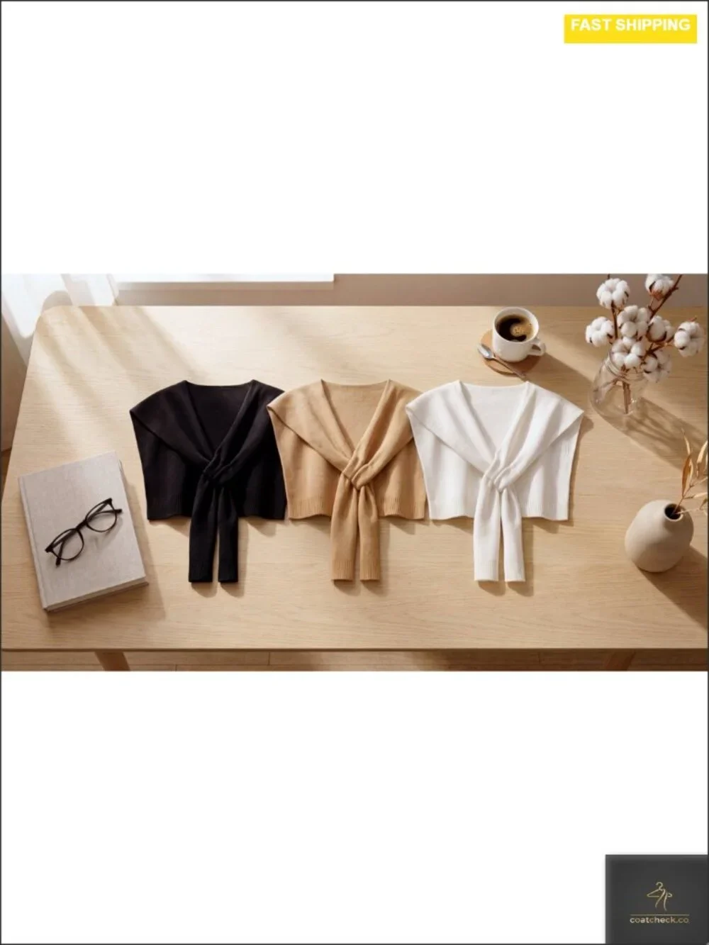 3 Pack Knit Shawl Wraps for Women Soft Lightweight Cape Cardigan